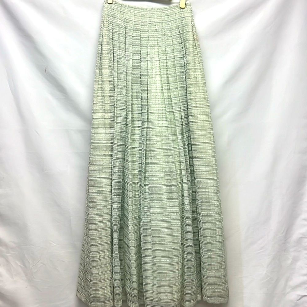 Carmen Marc Valvo beaded pleated long skirt